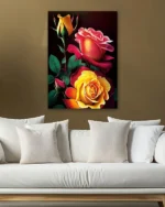 Renkli Güller Temperli Cam Tablo - Görsel 5