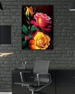 Renkli Güller Temperli Cam Tablo - Görsel 6