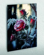 Karlı Güller Temperli Cam Tablo