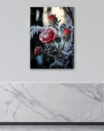 Karlı Güller Temperli Cam Tablo - Görsel 4