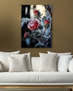 Karlı Güller Temperli Cam Tablo - Görsel 5