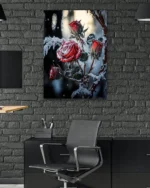 Karlı Güller Temperli Cam Tablo - Görsel 6