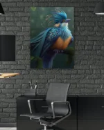 Tropikal Mavi Kuş Temperli Cam Tablo - Görsel 6
