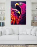 Renkli Kartallar Temperli Cam Tablo - Görsel 2