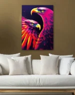 Renkli Kartallar Temperli Cam Tablo - Görsel 5