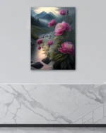 Dağ ve Lavanta Çiçekleri Temperli Cam Tablo - Görsel 4