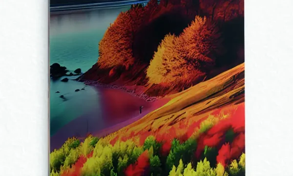 Renkli Orman Yamacı Temperli Cam Tablo