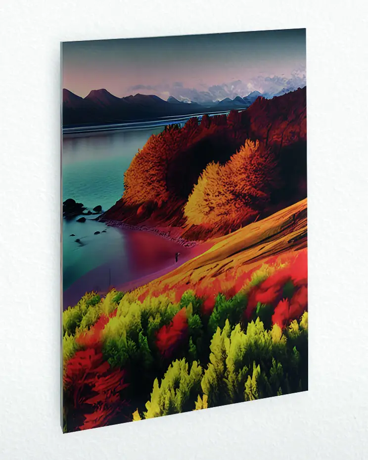 DDOG181_1-1.webp Renkli Orman Yamacı Temperli Cam Tablo - Görsel 1