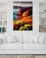 Renkli Orman Yamacı Temperli Cam Tablo - Görsel 2