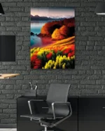 Renkli Orman Yamacı Temperli Cam Tablo - Görsel 6