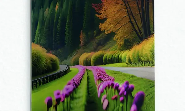 Mor Lale Yolu Temperli Cam Tablo