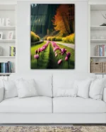 Mor Lale Yolu Temperli Cam Tablo - Görsel 2