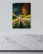Mor Lale Yolu Temperli Cam Tablo - Görsel 4