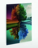 Dört Mevsim Ağacı Temperli Cam Tablo