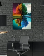 Dört Mevsim Ağacı Temperli Cam Tablo - Görsel 6