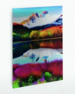 Renkli Dağ Manzarası Temperli Cam Tablo