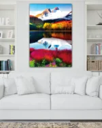 Renkli Dağ Manzarası Temperli Cam Tablo - Görsel 2