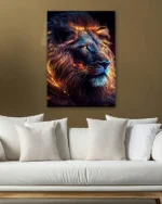 Alevli Aslan Portresi Temperli Cam Tablo - Görsel 5
