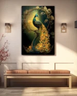 Altın Halkalı Tavus Kuşu Temperli Cam Tablo - Görsel 3