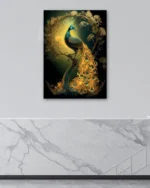 Altın Halkalı Tavus Kuşu Temperli Cam Tablo - Görsel 4