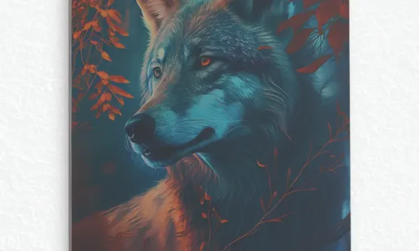 Orman Işığında Kurt Temperli Cam Tablo