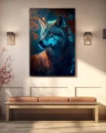 Orman Işığında Kurt Temperli Cam Tablo - Görsel 3