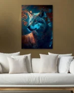 Orman Işığında Kurt Temperli Cam Tablo - Görsel 5