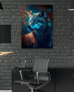 Orman Işığında Kurt Temperli Cam Tablo - Görsel 6