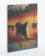 Gün Batımında Yelkenliler Temperli Cam Tablo