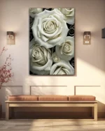 Krem Rengi Güller Temperli Cam Tablo - Görsel 3