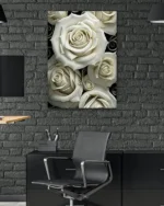 Krem Rengi Güller Temperli Cam Tablo - Görsel 6