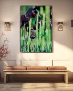 Mor Laleler Bahçesi Temperli Cam Tablo - Görsel 3