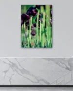 Mor Laleler Bahçesi Temperli Cam Tablo - Görsel 4