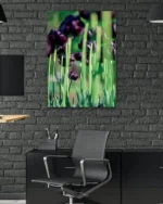 Mor Laleler Bahçesi Temperli Cam Tablo - Görsel 6