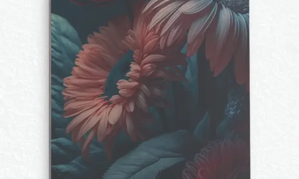 Loş Işıklı Gerbera Çiçekleri Temperli Cam Tablo