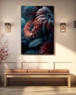 Loş Işıklı Gerbera Çiçekleri Temperli Cam Tablo - Görsel 3