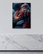 Loş Işıklı Gerbera Çiçekleri Temperli Cam Tablo - Görsel 4