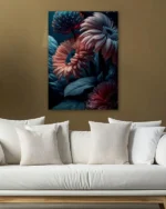 Loş Işıklı Gerbera Çiçekleri Temperli Cam Tablo - Görsel 5