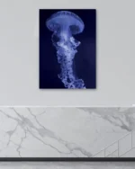 Derin Deniz Mavisi Denizanası Temperli Cam Tablo - Görsel 4