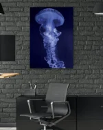 Derin Deniz Mavisi Denizanası Temperli Cam Tablo - Görsel 6