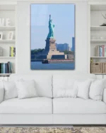 Özgürlük Heykeli Manzarası Temperli Cam Tablo - Görsel 2