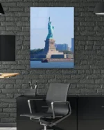 Özgürlük Heykeli Manzarası Temperli Cam Tablo - Görsel 6