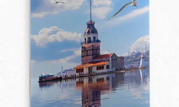 Kız Kulesi ve Martılar Temperli Cam Tablo