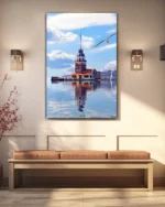 Kız Kulesi ve Martılar Temperli Cam Tablo - Görsel 3