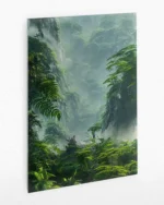 Sisli Tropik Orman Manzarası Temperli Cam Tablo