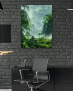 Sisli Tropik Orman Manzarası Temperli Cam Tablo - Görsel 6