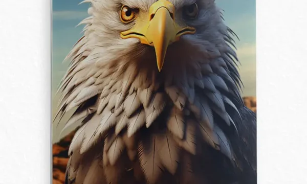 Asil Kartal Portresi Temperli Cam Tablo