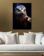 Karanlıkta Kartal Bakışı Temperli Cam Tablo - Görsel 5