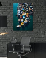 Renkli Sahil Evleri Temperli Cam Tablo - Görsel 6