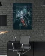 Gece Işıklarıyla Şehir Manzarası Temperli Cam Tablo - Görsel 6